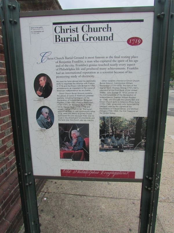 Christ Church Burial Ground Marker image. Click for full size.