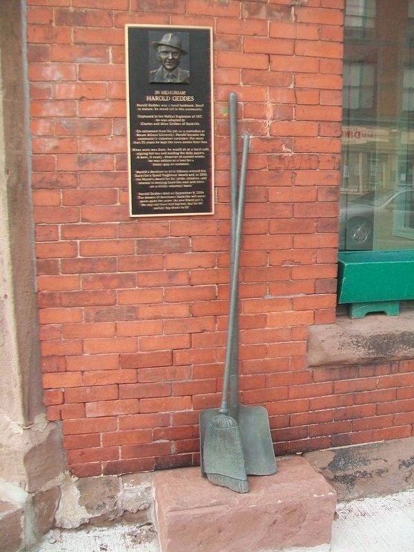 Harold Geddes Marker, Broom, and Shovel. Click for full size. Harold Geddes Marker, Broom, and Shovel image. Click for full size.
