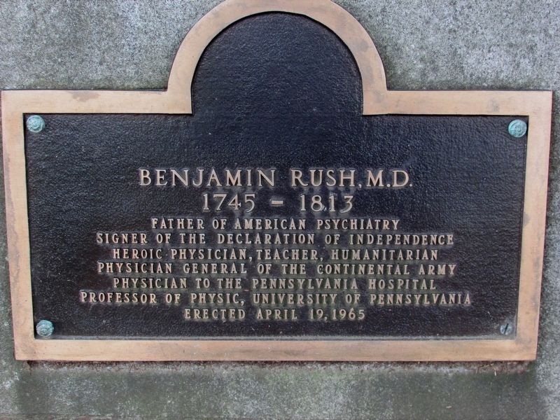 Benjamin Rush, M.D. Marker. Click for full size. Benjamin Rush, M.D. Marker image. Click for full size.