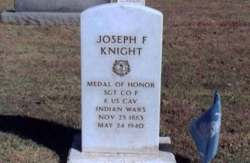 Sgt. Joseph F. Knight-Indian Campaign Congressional Medal of Honor Recipient-grave marker image. Click for full size.