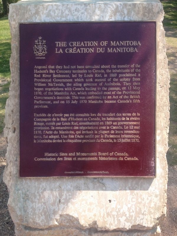 The Creation of Manitoba Marker image. Click for full size.