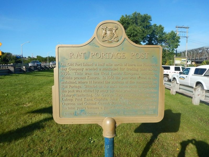 Rat Portage Post Marker. Click for full size. Rat Portage Post Marker image. Click for full size.