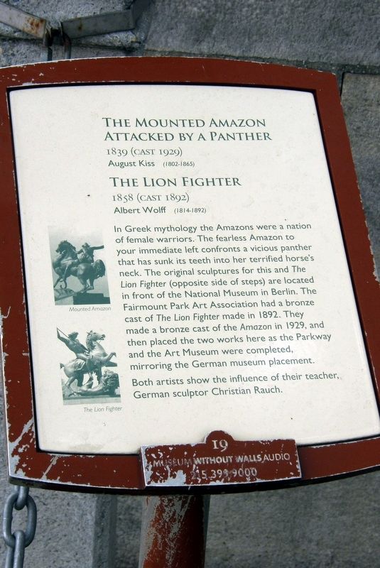 The Mounted Amazon Attacked by a Panther/The Lion Fighter Marker image. Click for full size.