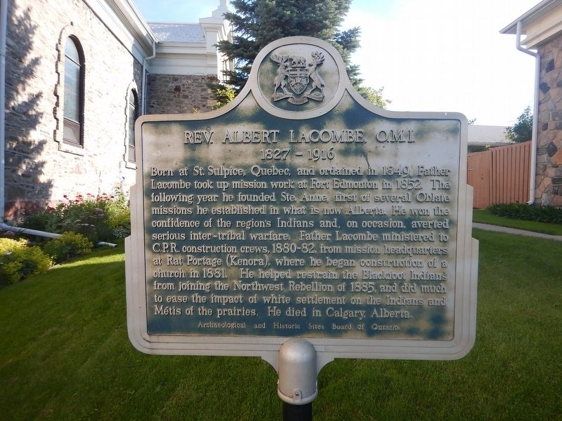 Rev. Albert Lacombe, O.M.I. Marker. Click for full size. Rev. Albert Lacombe, O.M.I. Marker image. Click for full size.