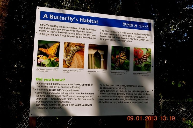 A Butterfly’s Habitat Marker. Click for full size. A Butterfly’s Habitat Marker image. Click for full size.