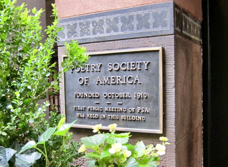Poetry Society of America Marker. Click for full size. Poetry Society of America Marker image. Click for full size.