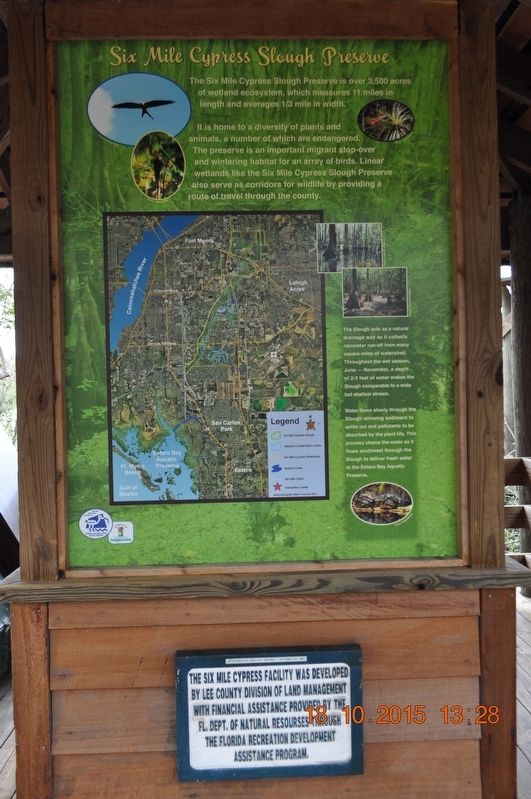 Six Mile Cypress Slough Preserve Marker image. Click for full size.