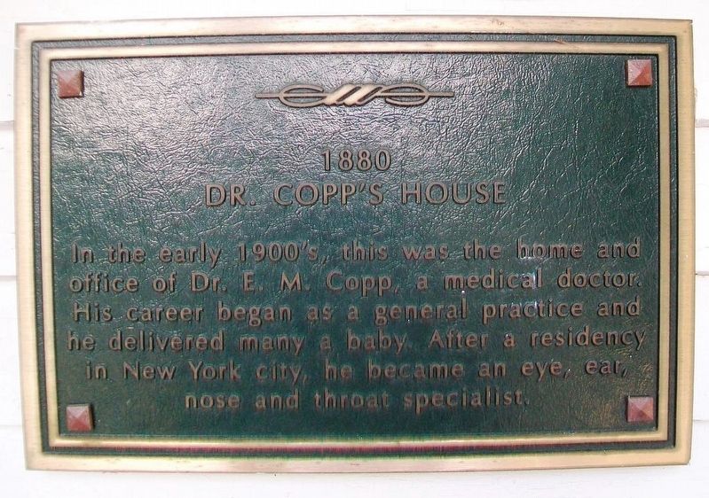 Dr. Copp's House Marker image. Click for full size.