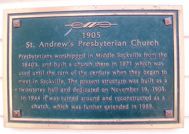 St. Andrew's Presbyterian Church Marker. Click for full size. St. Andrew's Presbyterian Church Marker image. Click for full size.