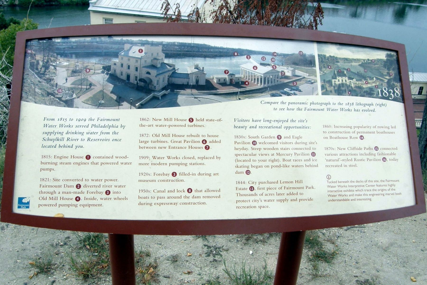 Fairmount Water Works Marker. Click for full size. Fairmount Water Works Marker image. Click for full size.