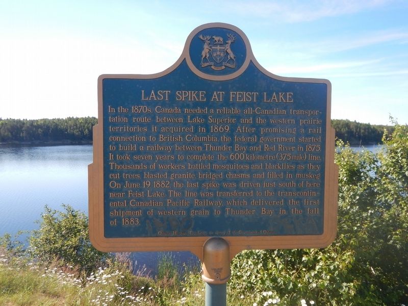 Last Spike at Feist Lake Marker image. Click for full size.