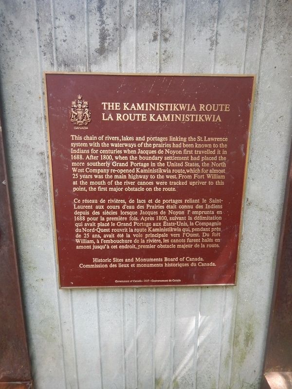 The Kaministikwia Route Marker image. Click for full size.