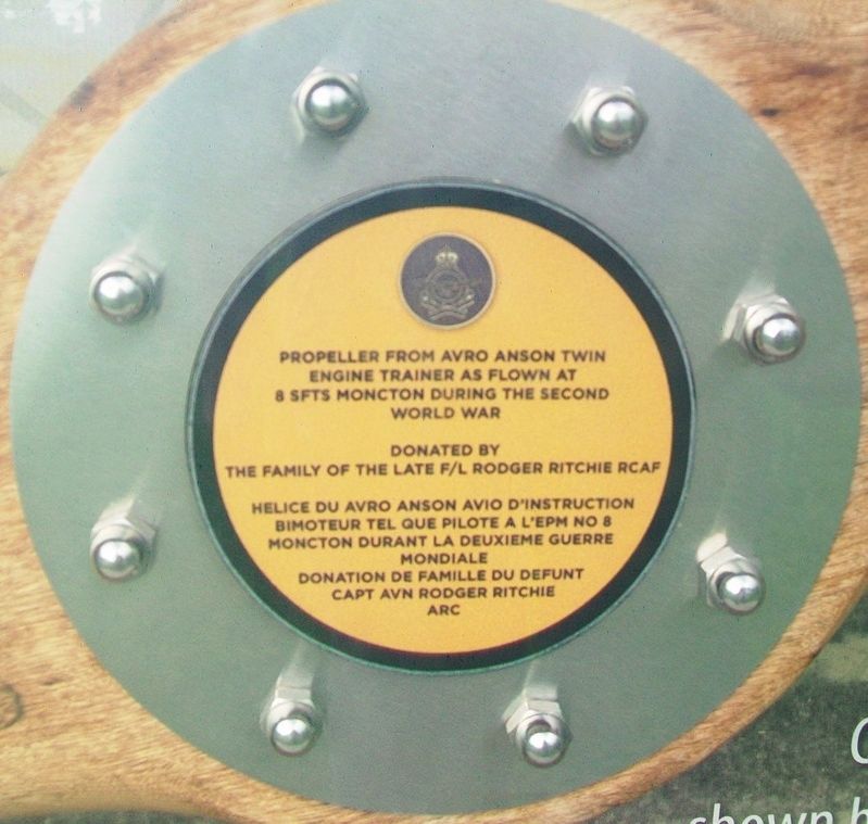 Avro Anson Prop in the The Royal Canadian Air Force Memorial image. Click for full size.