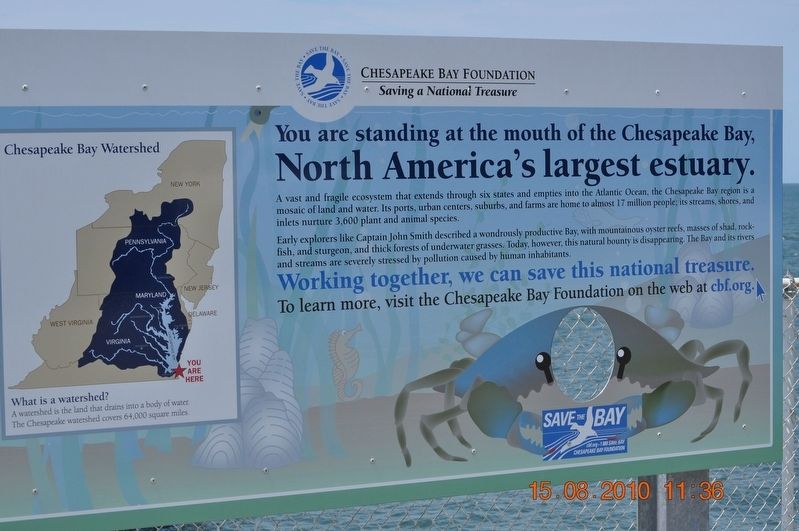 You are standing at the mouth of the Chesapeake Bay, Marker image. Click for full size.