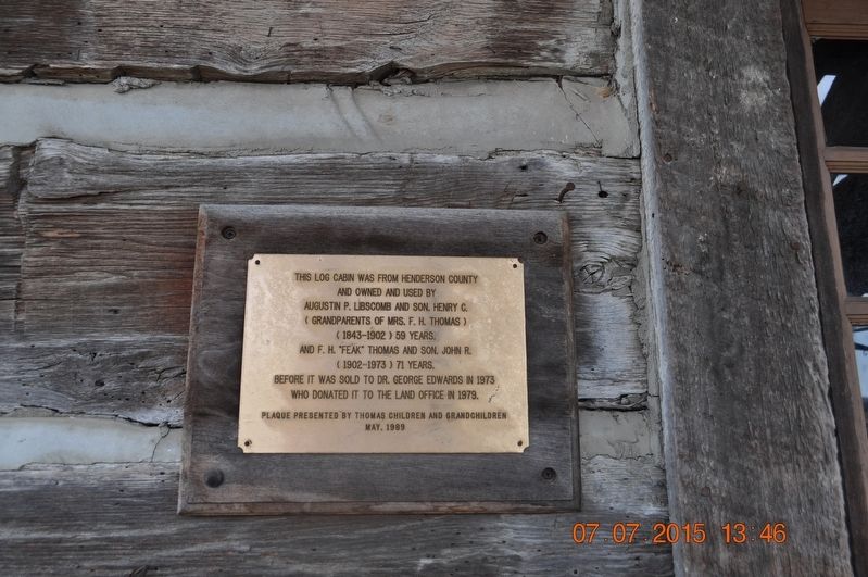 This Log Cabin was from Henderson County Marker. Click for full size. This Log Cabin was from Henderson County Marker image. Click for full size.
