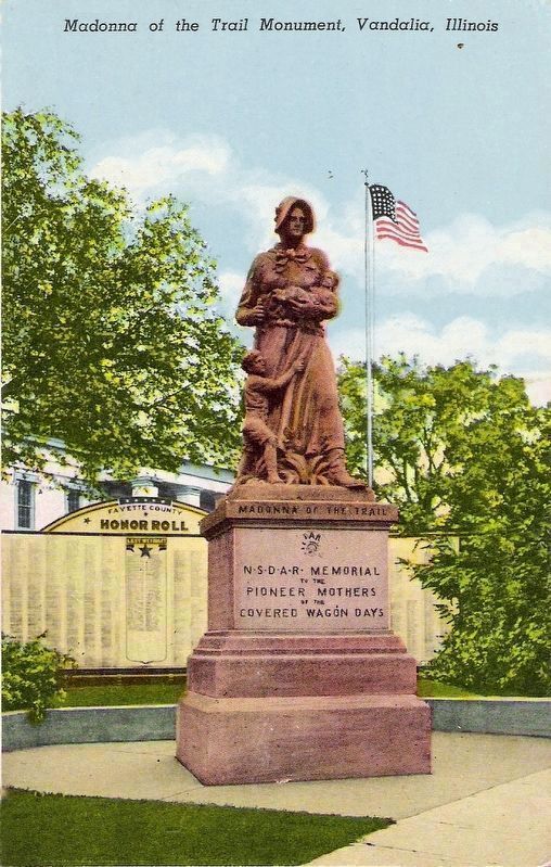 Madonna of the Trail Monument, Vandalia Illinois image. Click for full size.