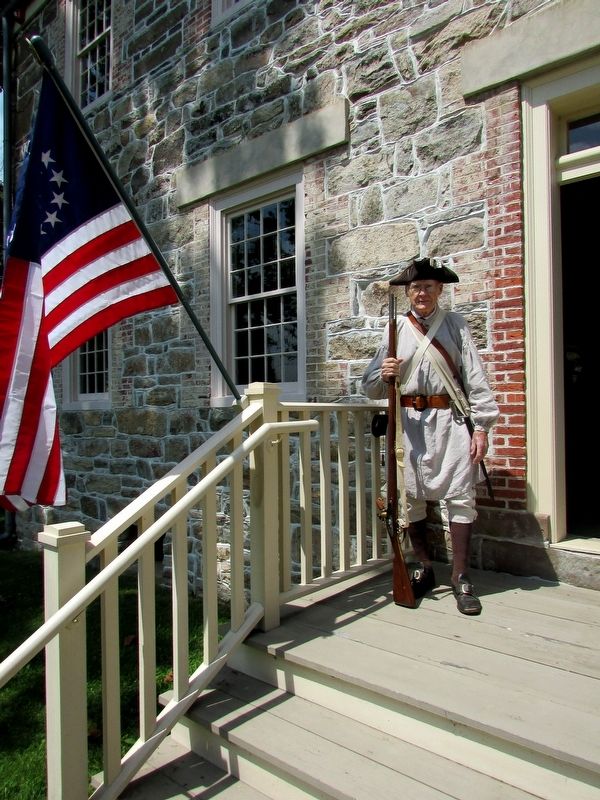 Colonial Soldier at the Ford – Faesch House image. Click for full size.