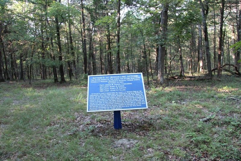 Battery D, 1st Michigan Light Artillery Marker image. Click for full size.