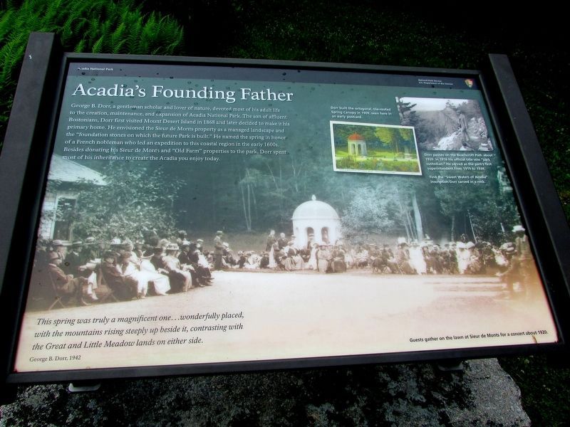 Acadia’s Founding Father Marker. Click for full size. Acadia’s Founding Father Marker image. Click for full size.