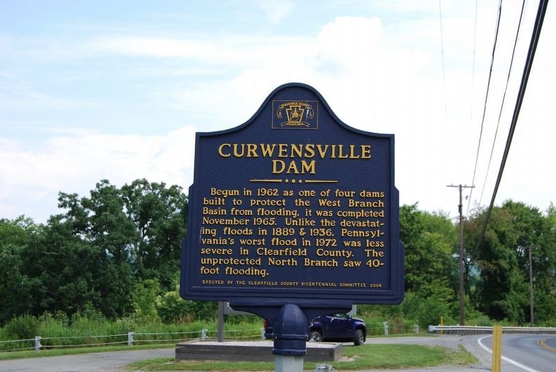 Curwensville Dam Marker image. Click for full size.
