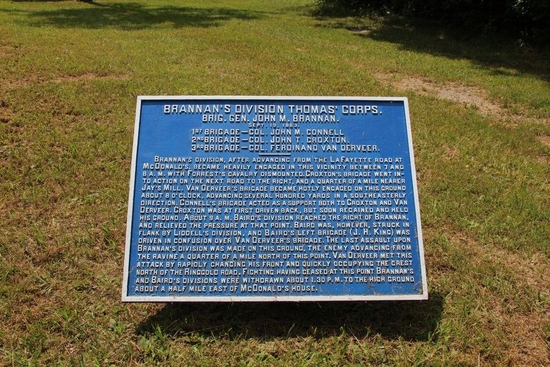 Brannan's Division Marker. Click for full size. Brannan's Division Marker image. Click for full size.