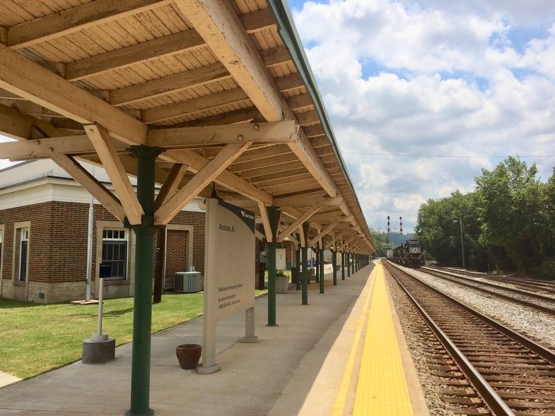 The view south along the tracks and station. image. Click for full size.