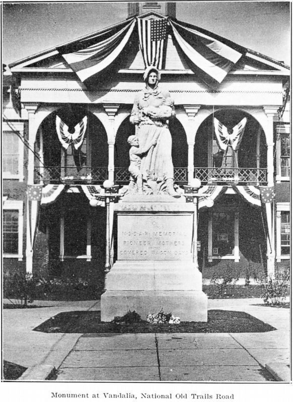 Madonna of the Trail<br>at the dedication<br>Friday, October 26, 1928. image. Click for full size.