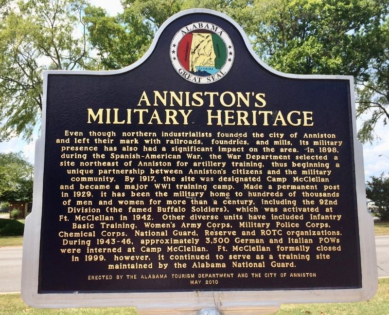 Anniston's Military Heritage Marker image. Click for full size.