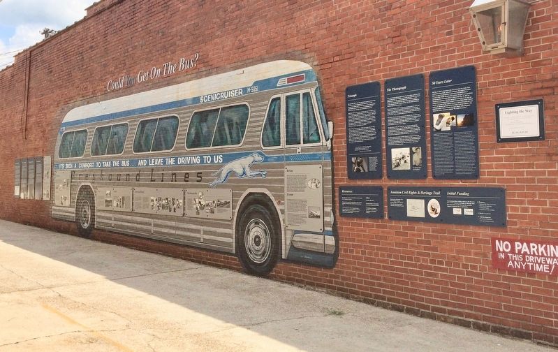 Greyhound Bus Station Protest display in alley.. Click for full size. Greyhound Bus Station Protest display in alley. image. Click for full size.