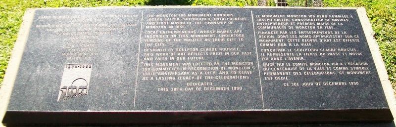 Joseph Salter Moncton 100 Monument Marker image. Click for full size.