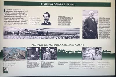 Planning Golden Gate Park Marker. Click for full size. Planning Golden Gate Park Marker image. Click for full size.