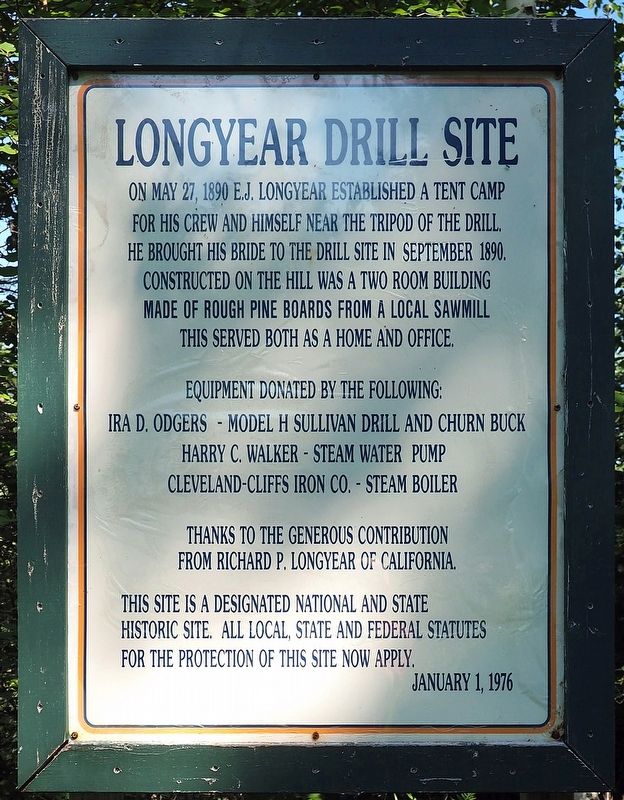 Longyear Drill Site marker image. Click for full size.