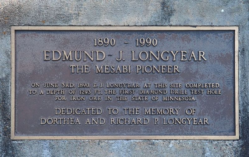 Edmund J. Longyear, the Mesabi Pioneer marker. Click for full size. Edmund J. Longyear, the Mesabi Pioneer marker image. Click for full size.