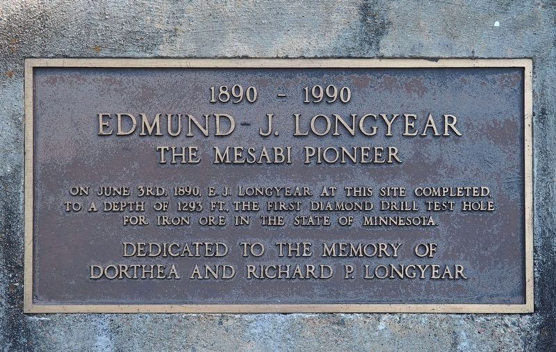 Edmund J. Longyear, the Mesabi Pioneer marker image. Click for full size.