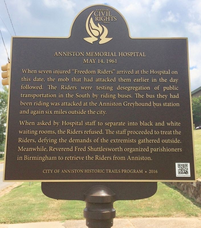 Anniston Memorial Hospital Marker. Click for full size. Anniston Memorial Hospital Marker image. Click for full size.