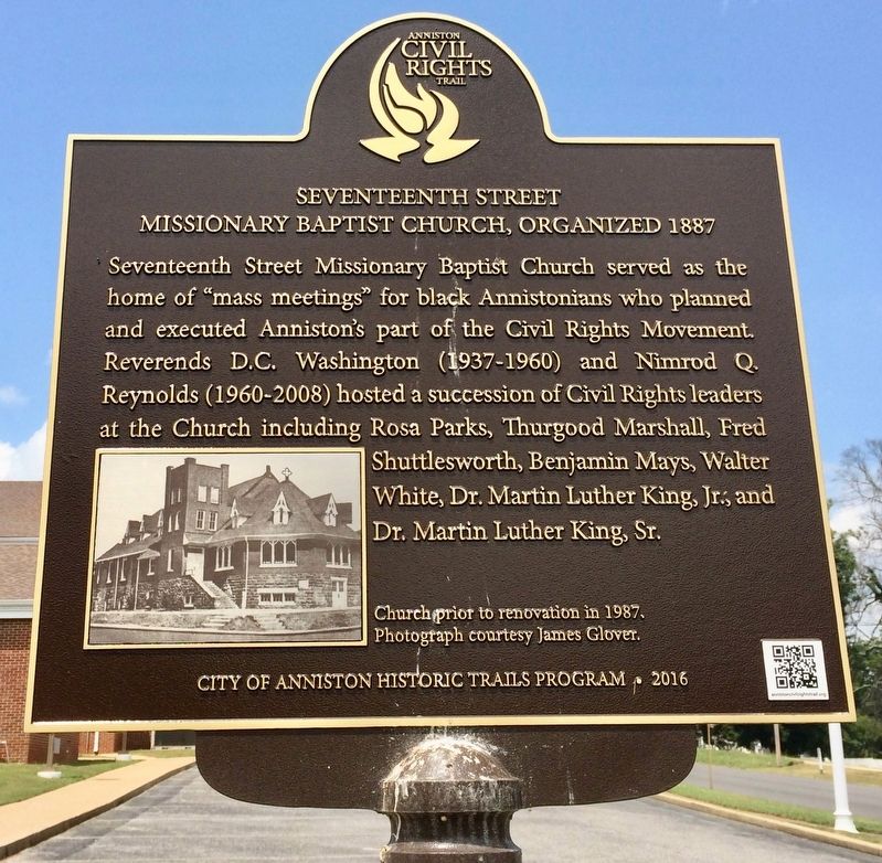 Seventeenth Street Missionary Baptist Church, Organized 1887 Marker image. Click for full size.