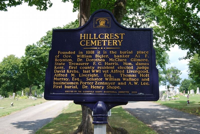 Hillcrest Cemetery Marker image. Click for full size.