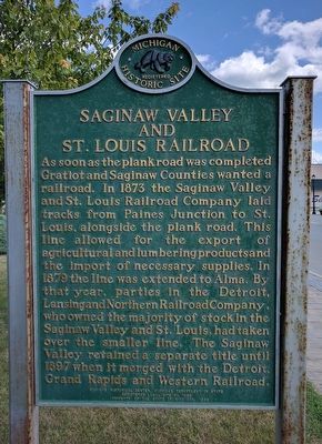 Saginaw Valley and St. Louis Railroad Marker (Side 2) image. Click for full size.