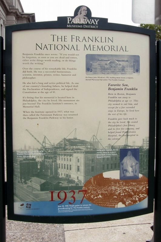 The Franklin National Memorial Marker image. Click for full size.