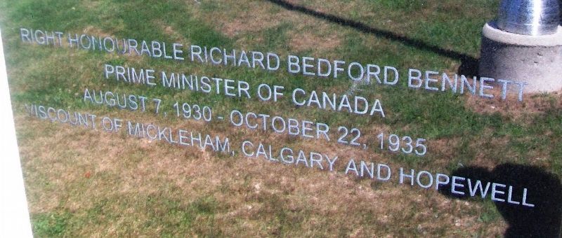 Rt. Hon. Richard Bedford Bennett Monument (rear detail) image. Click for full size.