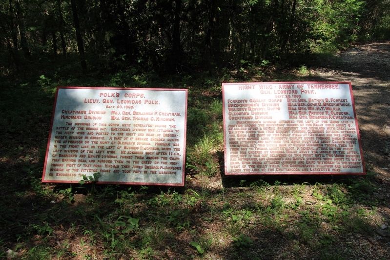 Right Wing - Army of Tennessee Marker. Click for full size. Right Wing - Army of Tennessee Marker image. Click for full size.
