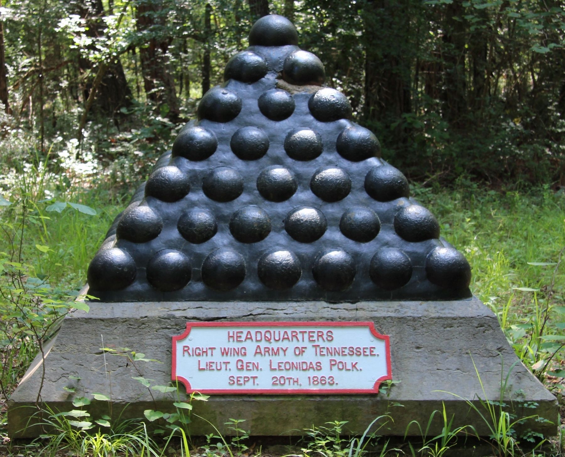 Polk's Headquarters Shell Monument Marker. Click for full size. Polk's Headquarters Shell Monument Marker image. Click for full size.