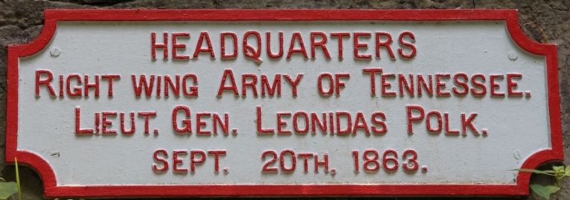 Polk's Headquarters Shell Monument Marker. Click for full size. Polk's Headquarters Shell Monument Marker image. Click for full size.