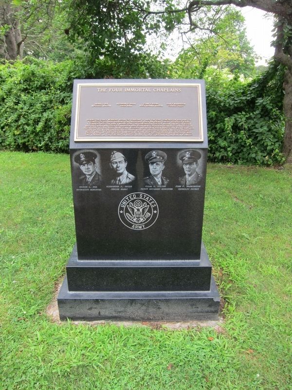 The Four Immortal Chaplains Marker and Monument. Click for full size. The Four Immortal Chaplains Marker and Monument image. Click for full size.
