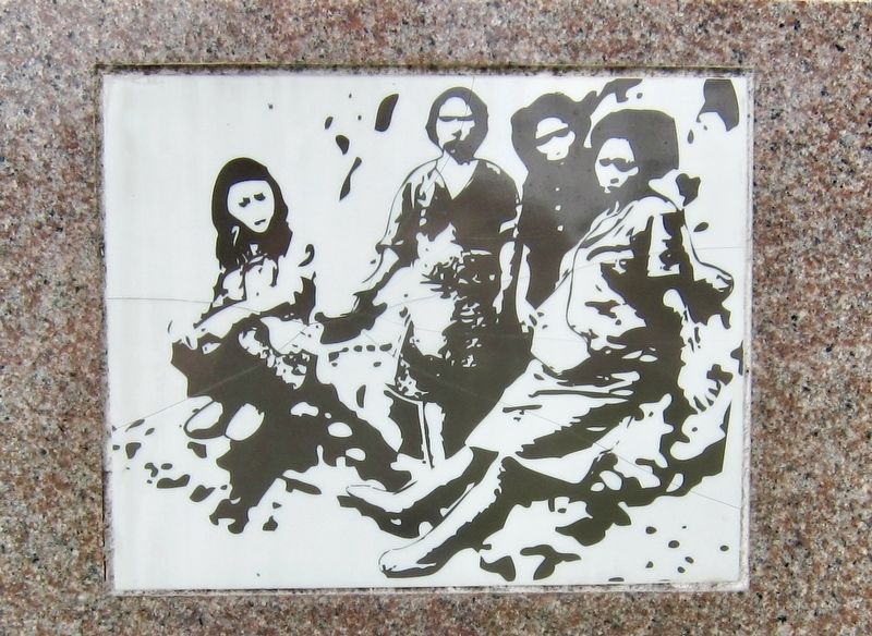 The "Comfort Women" - Closeup of Photograph on Monument image. Click for full size.
