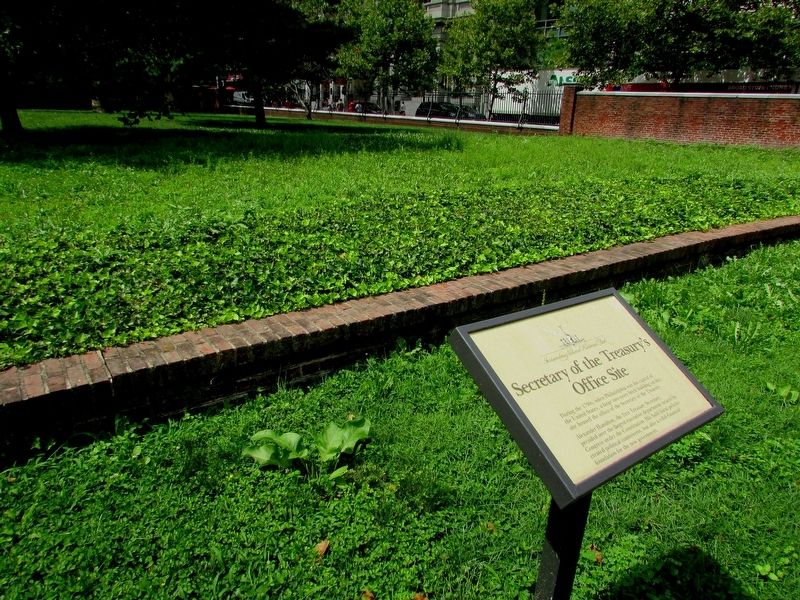 Secretary of the Treasury�s Office Site Marker image. Click for full size.