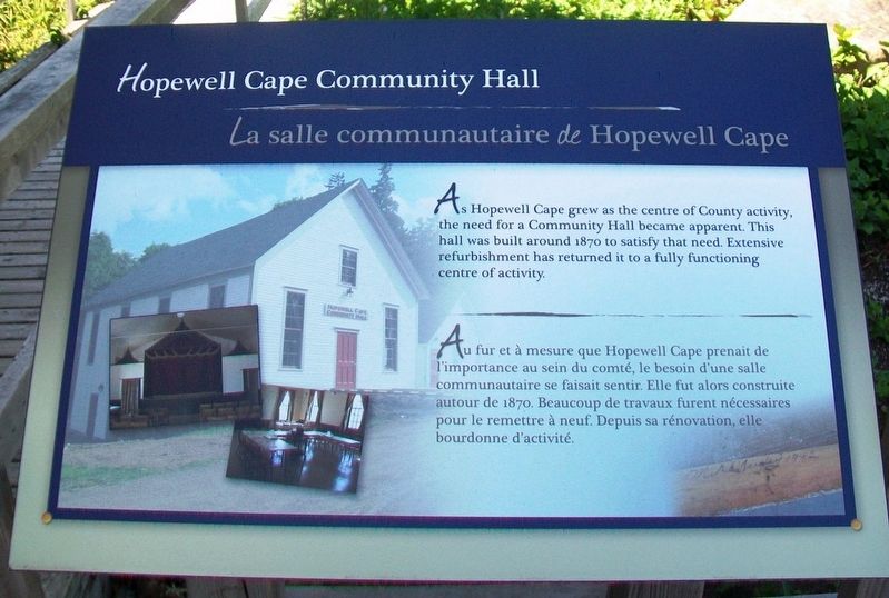 Hopewell Cape Community Hall Marker. Click for full size. Hopewell Cape Community Hall Marker image. Click for full size.