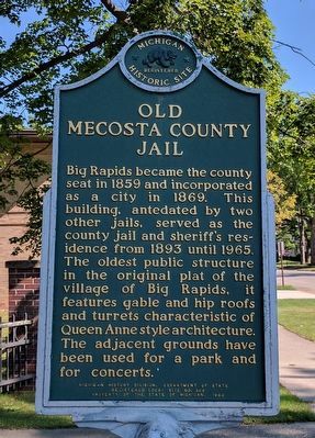 Old Mecosta County Jail Marker image. Click for full size.
