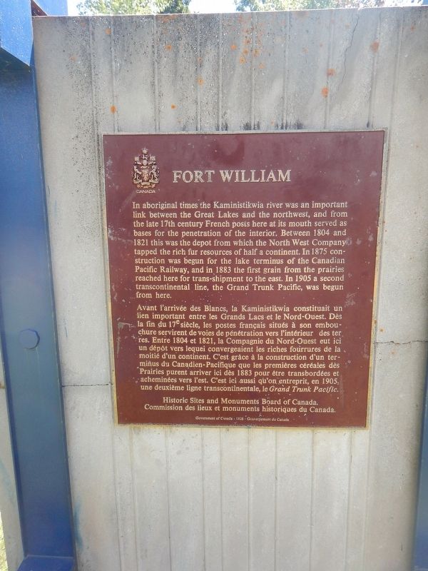 Fort William Marker. Click for full size. Fort William Marker image. Click for full size.