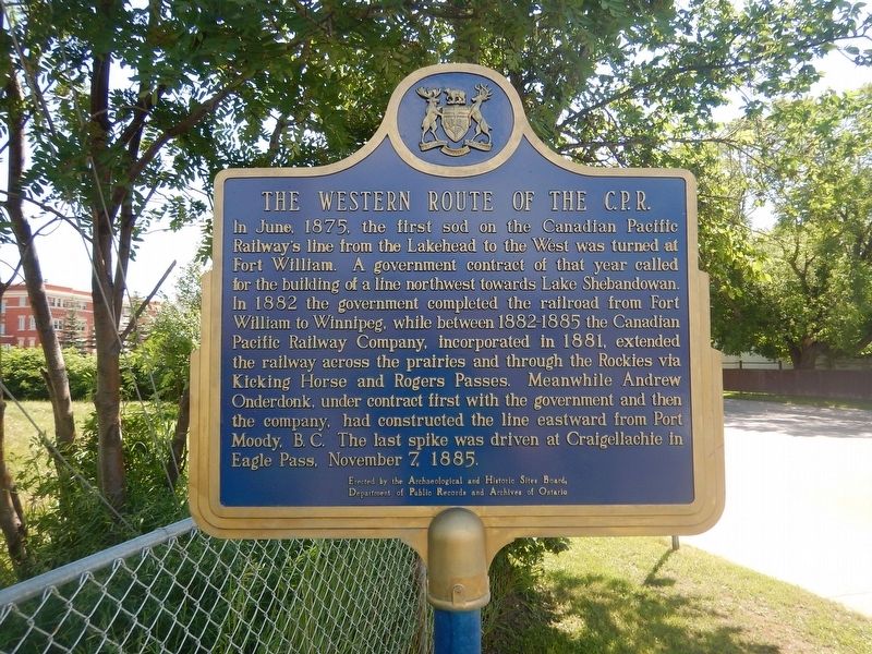 The Western Route of the C.P.R. Marker image. Click for full size.